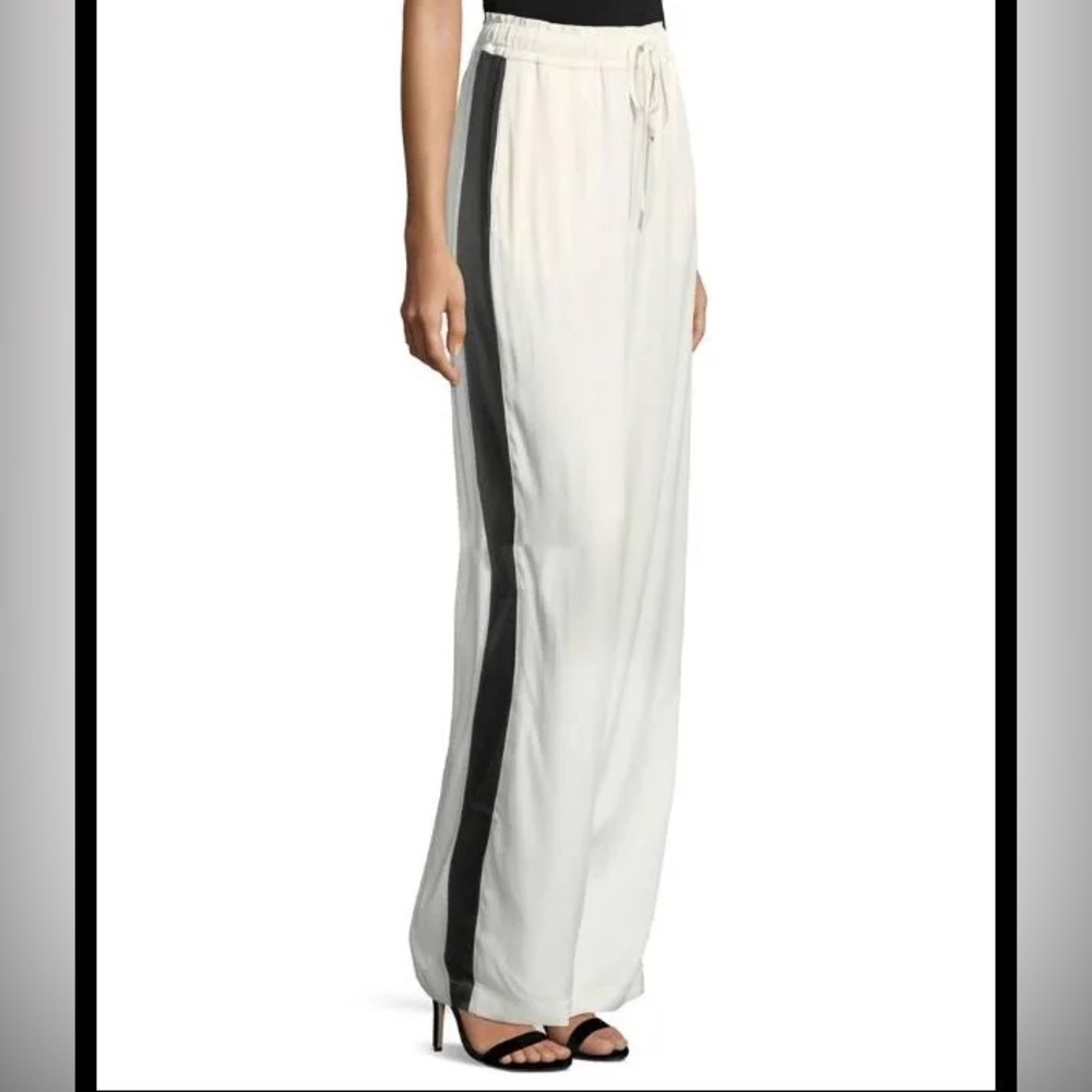 FRAME Striped Satin Wide-Leg Pants
